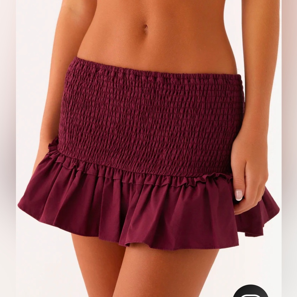 BNWT Peppermayo Exclusive - Darlee Shirred Mini Skirt - Mulberry